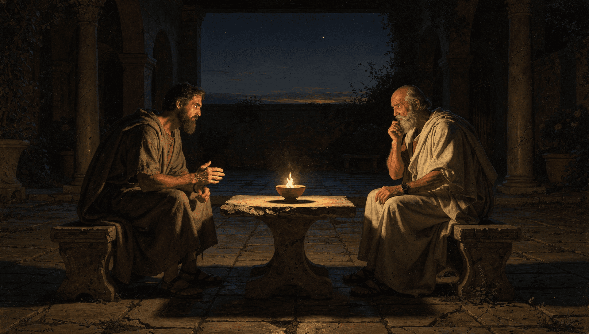 The All-Night Talk: Jesus and Angamon, Leader of the Stoics