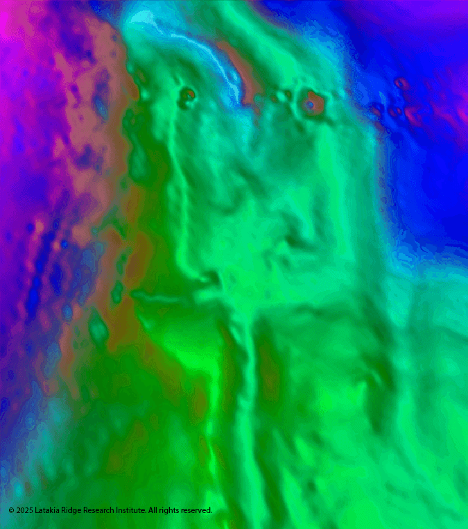 EMODnet bathymetric scan, rectangular depression